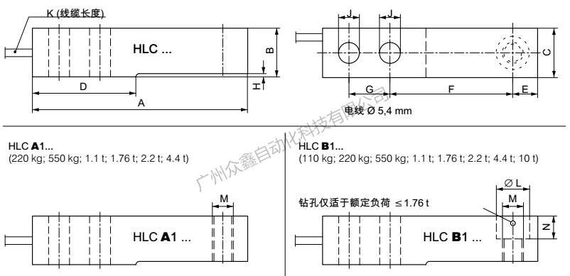 德國(guó)HBM稱(chēng)重傳感器1-HLCA1C3/220KG稱(chēng)重傳感器尺寸