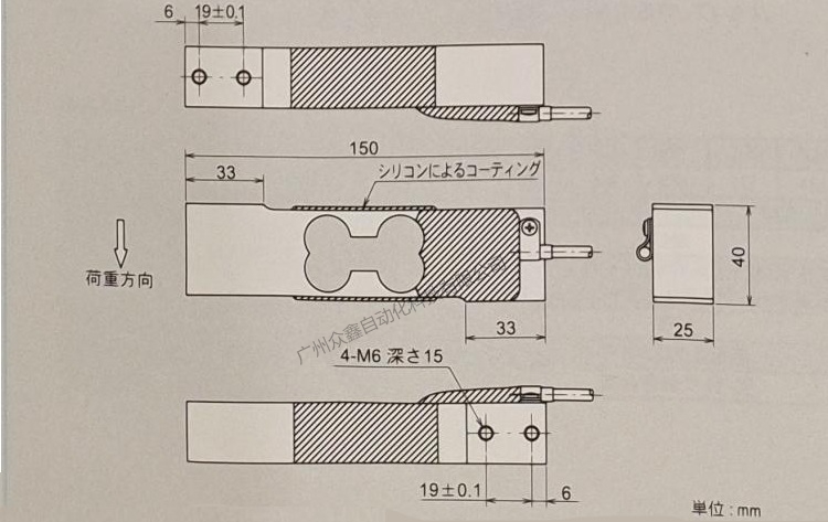 日本NMB(Minebea美蓓亞) CB004-10K稱重傳感器產(chǎn)品尺寸